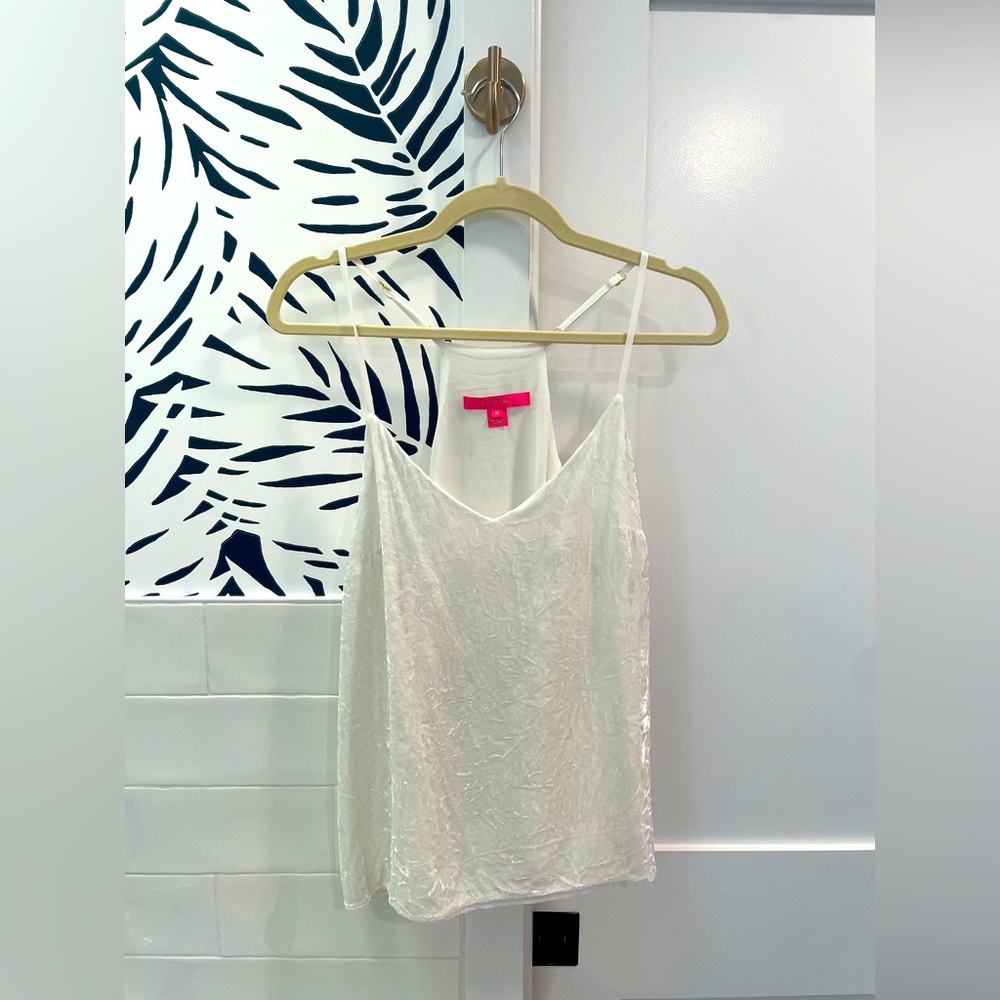 Lilly Pulitzer Dusk Lux velvet tank top size medium coconut